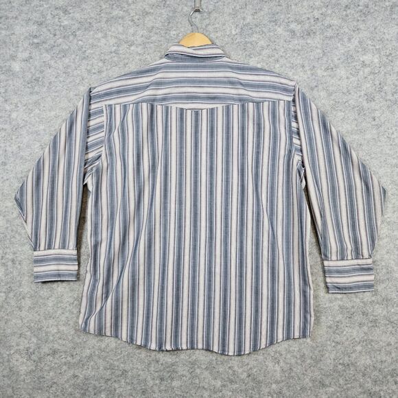 Saddle King Men's‎ Western Pearl Snap Size 17 1/2 Striped Cowboy Shirt Rodeo - Picture 12 of 13